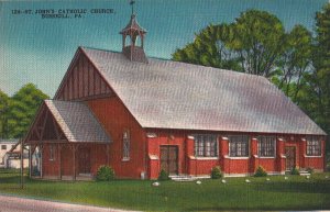 Postcard St John's Catholic Church Bushkill PA