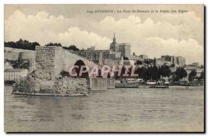 Old Postcard Avignon Pont St Benezet and Palais Des Papes