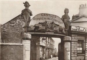 Castles Shipbreaking Ship Demolition London Company Postcard