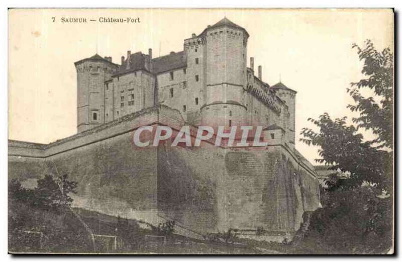 Saumur Old Postcard The strong castle