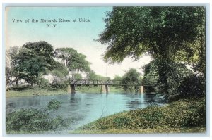 1909 View Of The Mohawk River Bridge At Utica New York NY Antique Postcard