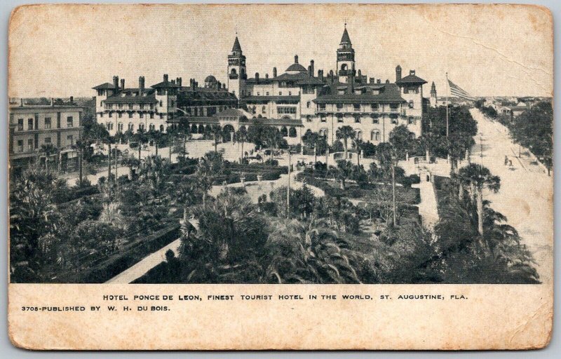 St. Augustine Florida 1904 Postcard Hotel Ponce De Leon Finest Tourist Hotel