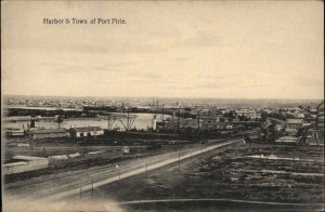 Port Pirie Australia AU Harbor and Town Bird's Eye View Vintage Postcard