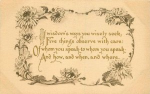 Arts Crafts Wisdom Speaks Saying 1913 artist impression Postcard 21-1578