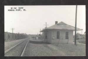 RPPC MINERAL POINT MISSOURI PACIFIC DEPOT TRAIN STATION VREAL PHOTO POSTCARD