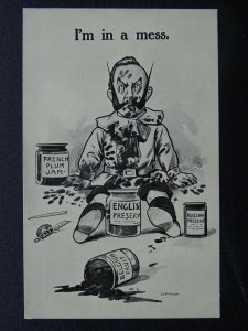 WW1 War Cartoons Series KAISER IM A MESS - JAMS c1914 Postcard Bamforth 5013