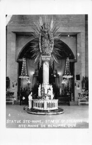 J24/ Ste. Anne de Beaupre Quebec Canada RPPC Postcard c1940 Basilica Statue 65