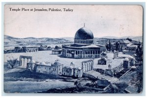 c1910 Temple Place at Jerusalem Palestine, Turkey Antique Unposted Postcard