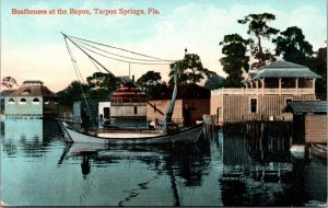 Postcard Boathouses at the Bayou in Tarpon Springs, Florida~1933