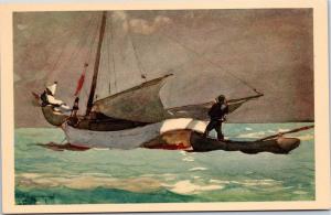 postcard Stowing Sail, Bahamas  Winslow Homer from the Art Institute  of Chicago