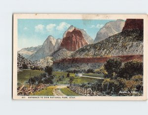 Postcard Entrance To Zion National Park, Utah