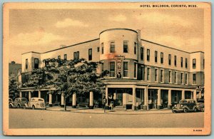 Hotel Waldron Corinth Mississippi MS Linen Postcard J8