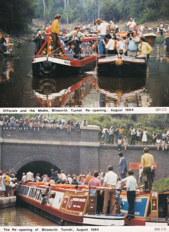 Blisworth Tunnel Northampton Reopening Boat Trips 2x Postcard