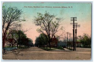 1913 Point Madison Western Avenues Carriage Street Albany New York NY Postcard