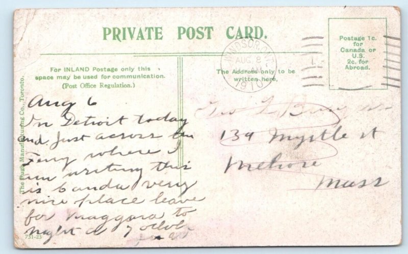 Armories - Windsor CANADA 1910 Postcard