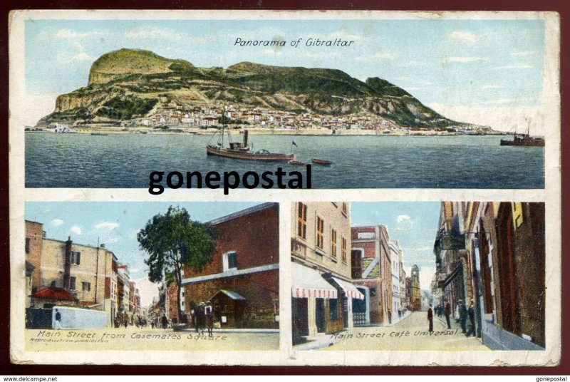 dc842 - GIBRALTAR 1910s Multiview Main Street by Cumbo