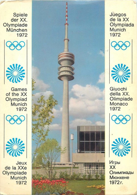Germany Postcard Munchen 1972 Olympiad tower image