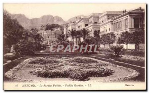 Old Postcard Menton The Public Garden