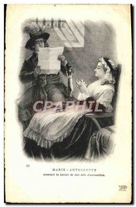 Old Postcard Marie Antoinette listening to the reading of his act & # 39accus...