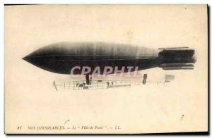 Old Postcard Jet Aviation Zeppelin Airship City of Paris