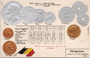 Belgium Coin Card National Flag HSM Postcard H57