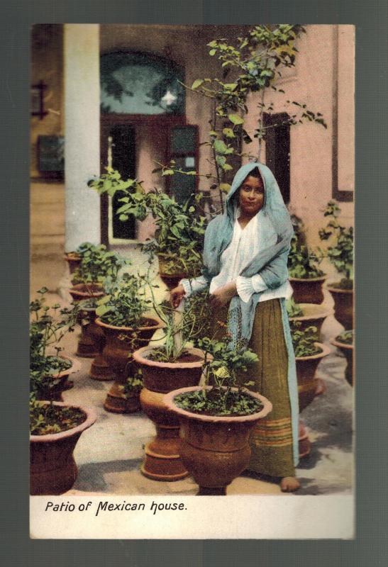 Mint Mexico Real Picture RPPC Postcard  Patio fo MExican House