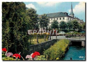 Modern Postcard Niederbronn les Bains Bas Rhin The banks of Falkenstein and C...