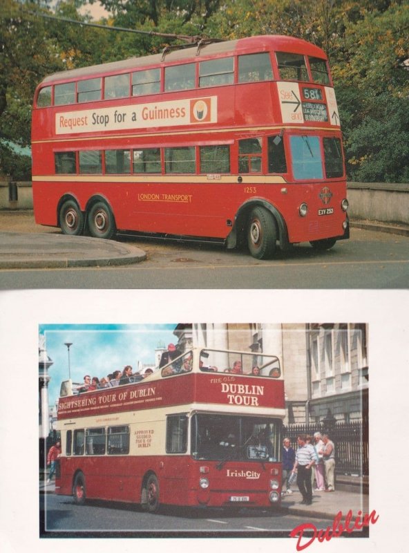 Dublin Irish Bus Tour & Guinness Book 2x Postcard s