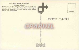 Modern Postcard Chicago River at Night Chicago Illinois