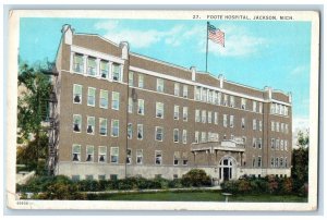 c1910 Foote Hospital Exterior Building Jackson Michigan Vintage Antique Postcard