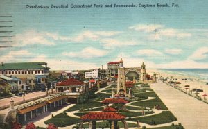 Vintage Postcard 1958 Beautiful Oceanfront Park Promenade Daytona Beach Florida