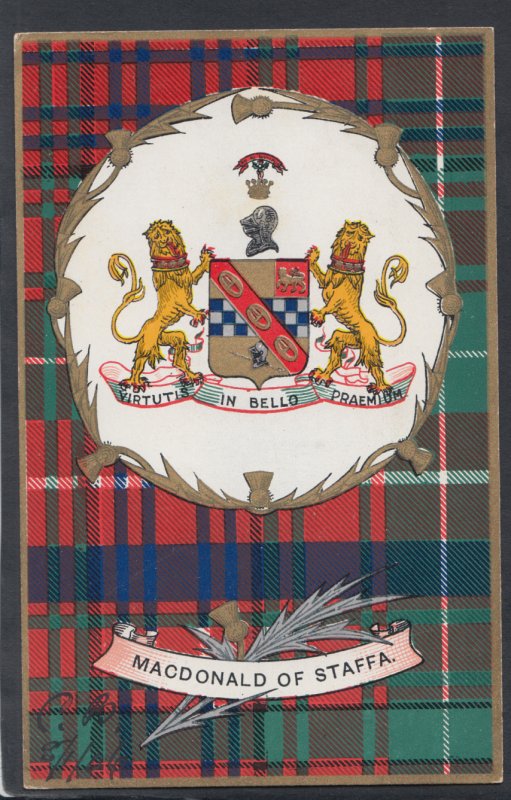 Scotland Postcard - Scottish Tartan - MacDonald of Staffa  HM238