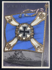 Mint WW 2 Germany Color Picture Postcard Our Wehrmacht Marines flag