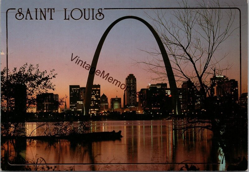 Lights of the City on the Mississippi River St. Louis MO Postcard PC295