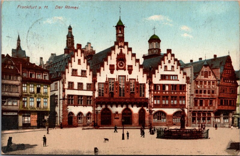 Germany Frankfurt am Main Der Römer Vintage Postcard 09.98