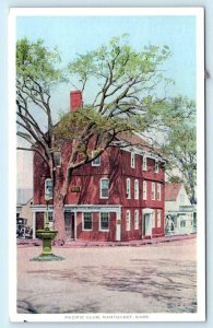 NANTUCKET, Massachusetts MA ~ Street Scene PACIFIC CLUB c1920s Detroit Postcard