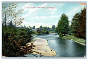 1910 View Of Cedar River Near Lake Washington WA, Woodland ID Antique Postcard