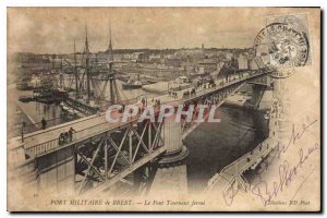 Old Postcard Military port of Brest Le Pont Tournant farm Boat