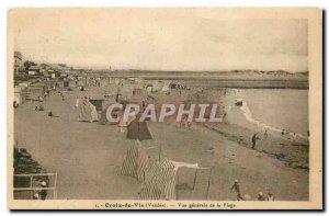 Old Postcard Croix de Vie General view of the Beach