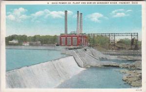 Ohio Fremont Ohio Power Company Plant and Dam On Sandusky River Curteich