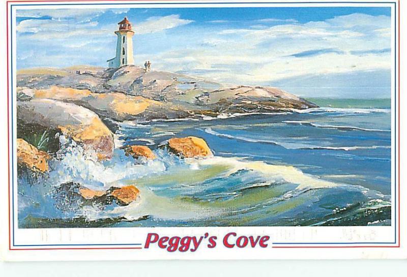 Peggys Cove Lighthouse Beach coast waves  Postcard  # 6141