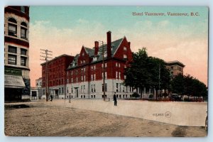 Vancouver BC Canada Postcard Hotel Vancouver Building Street View c1910s Antique