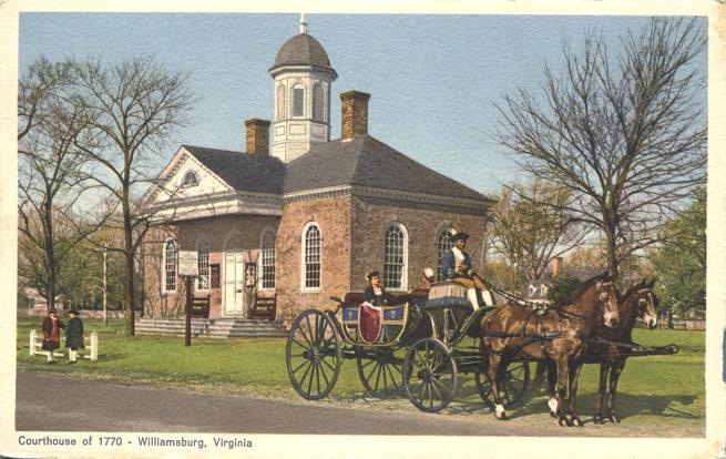 Colonial Carriage Replica at Courthouse of 1770 - Williamsburg VA, Virginia