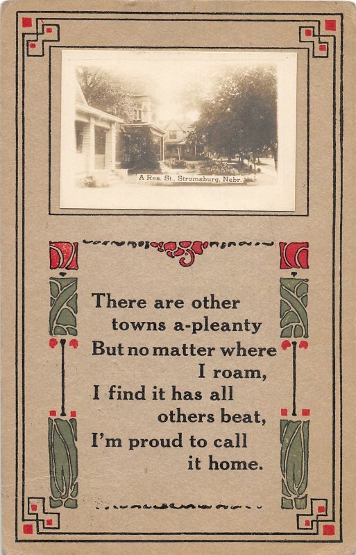 F97/ Stromsburg Nebraska RPPC Postcard c1910  Residence Street Homes 7