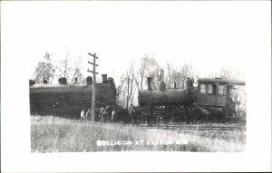 Nelson Wisconsin WI Train Wreck REISSUE Real Photo Postcard 1960s-70s