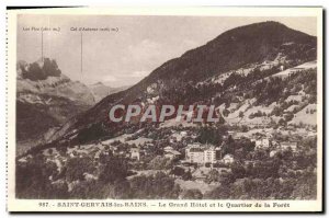 Old Postcard Saint Gervais les Bains Grand Hotel and the Quartier de la Foret