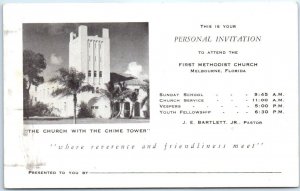 Invitation Postcard - First Methodist Church, Melbourne, Florida, USA