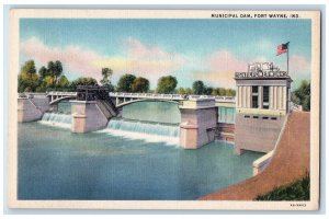 c1940 Municipal Dam City Light Power Works Source Fort Wayne Indiana IN Postcard 