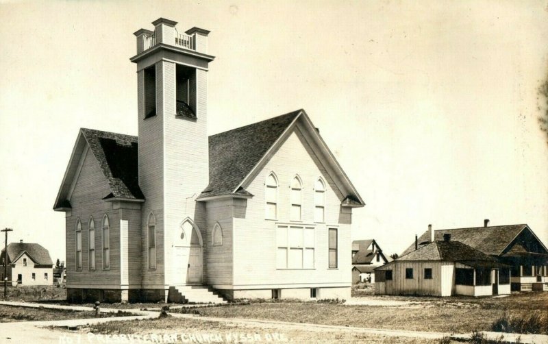 C.1915 RPPC Presbyterian Old Wooden Church Nyssa, OR Vintage Postcard P113