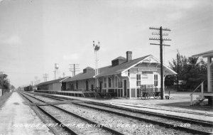 RPPC TRAIN DEPOT BOYNTON BEACH FLORIDA REAL PHOTO POSTCARD (1940s)